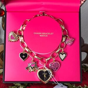 NWT Ed Hardy Charm Bracelet Watch w/ 6 Charms